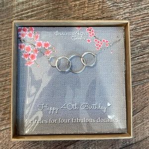 Women’s, 40th birthday necklace. Silver